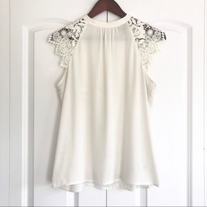 Express | Lace Sleeve Chiffon Top
